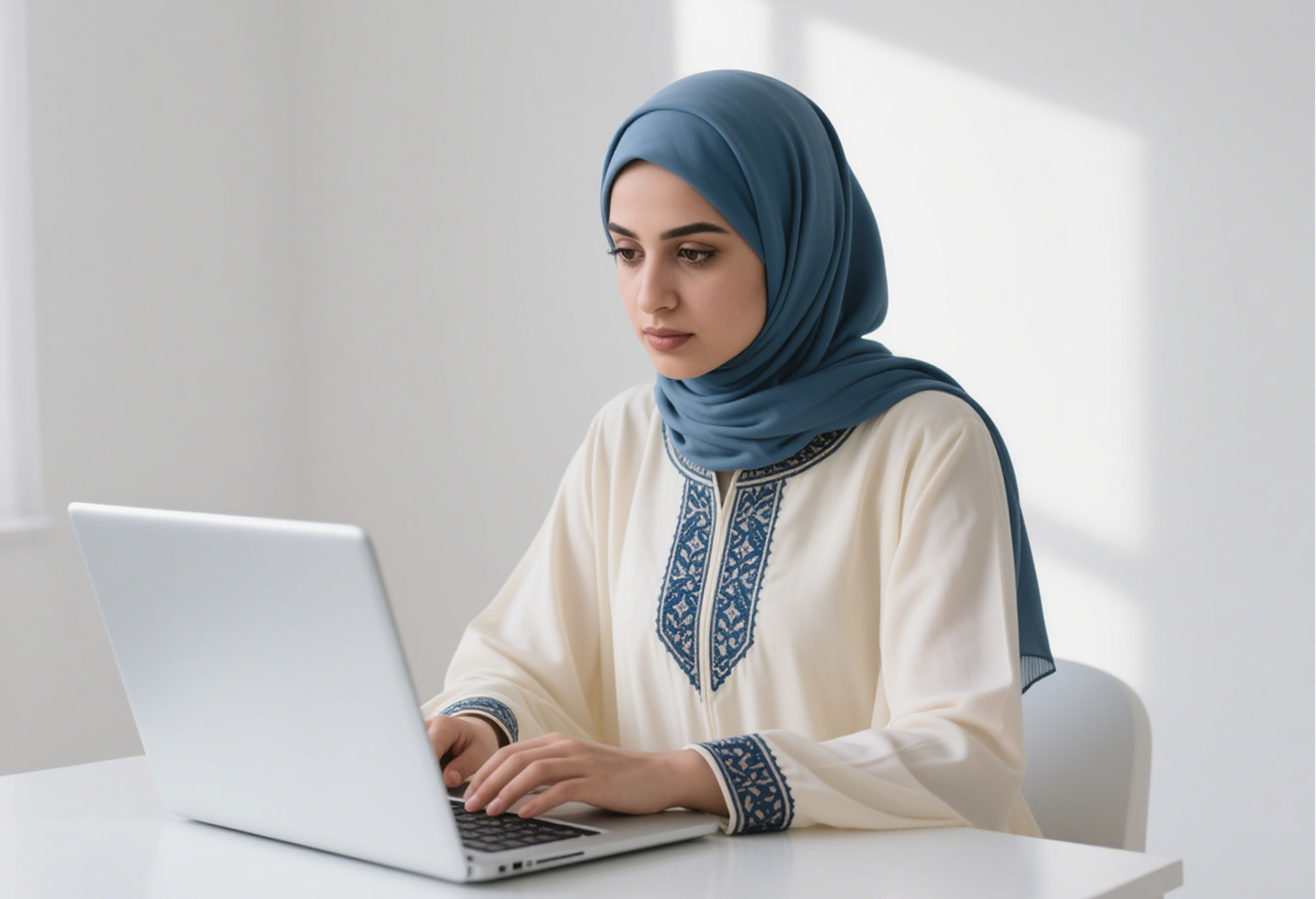 سيدة تستخدم أداة تجاوز الذكاء الاصطناعي على جهاز ماك