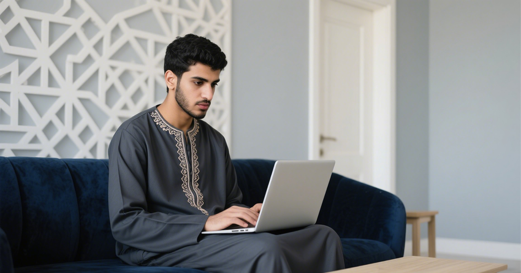 رجل يعمل مع قارئ PDF بالذكاء الاصطناعي