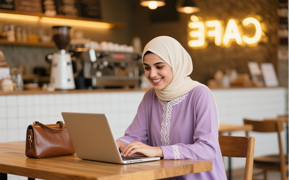 سيدة تعلق على ملف PDF باستخدام أداة
