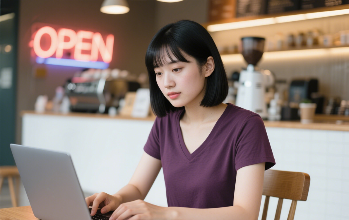 도구로 PDF에 주석을 다는 여성