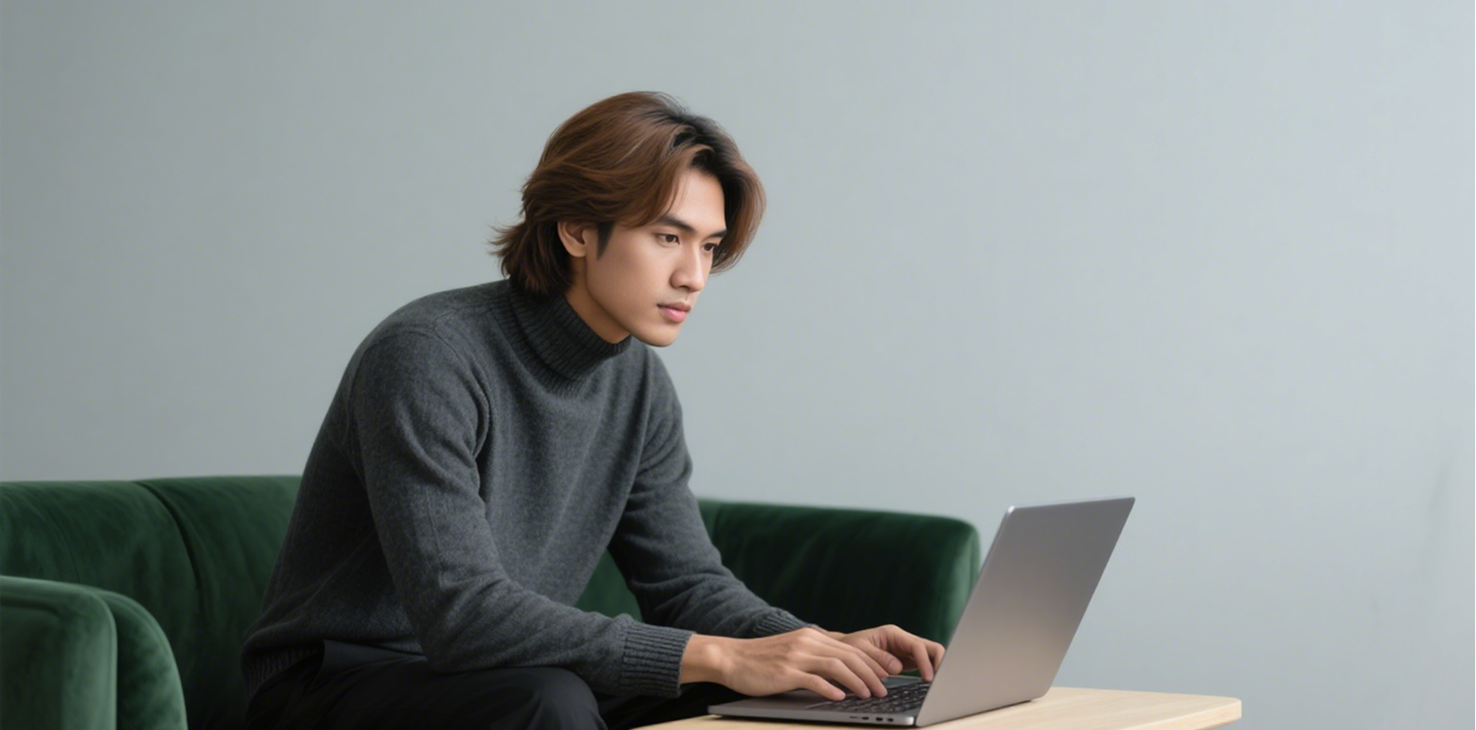 ผู้ชายกำลังใช้งาน ai pdf reader